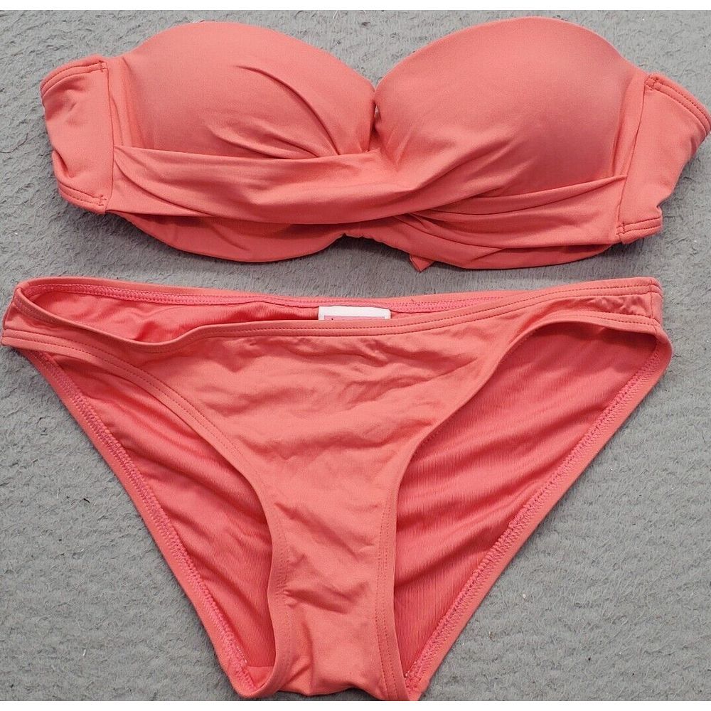 Lot Of‎ 2 kate spade new york Bikini Set Womens Small Orange Strapless Padded